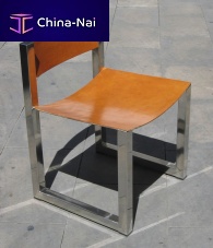 Bauhaus design chair DEL ESCRITORIO indoorleatherstainless steel base