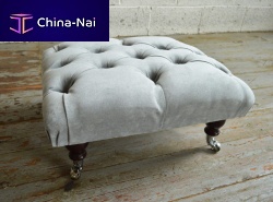 Chesterfield footrest VICTORIA fabricon casters