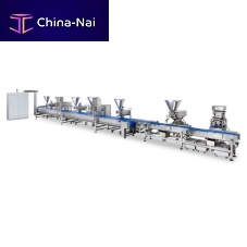 Automatic cake production line for the food industry