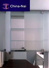 Contemporary bedside table glassrectangularwith drawer