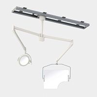 X-ray radiation shielding screen 351/P68/LEDceiling-mountedwith windowwith surgical lamp