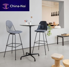 Contemporary bar chair Eameskitchenfiberglasschromed metal base