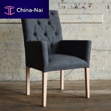 Chesterfield dining chair LUDLOWindoorwoolwooden base