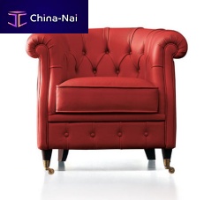 Chesterfield armchair SABRINAleatheron casters