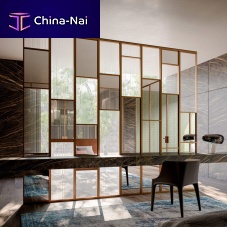 Metal room divider Orizzontefabricglassceramic
