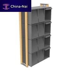 Contemporary display case BIBLUS freestandingbeechsteel