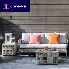 Contemporary sofa ANTIBESfabricbeigelacquered aluminum