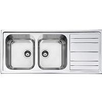 Double kitchen sink LPR116SAwith drainboardstainless steelovermount