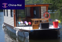 Catamaran houseboat Standardinboardsolar poweredriver running
