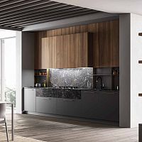 Contemporary kitchen KAL 02American walnutslatelaminate