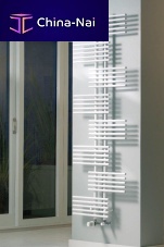 Hot water towel radiator PARALLEL RAILcontemporarychromewhite