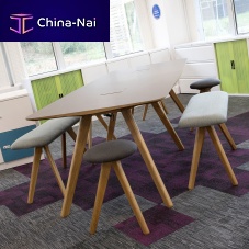 Contemporary stool VANTAGEfabricwooden base3-legged