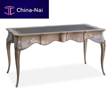 Free-standing desk FRANCISclassiclacquered woodleather