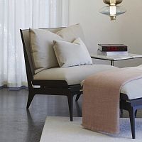 Contemporary lounge chair BOUDOIR fabricleathermetal