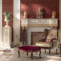 Classic pouf 15502fabricsolid woodhandmade