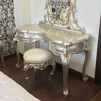 New Baroque design stool STRADIVARI leathercottonsilk