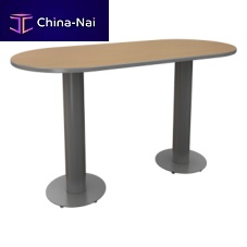 Contemporary high bar table RACETRACKlaminatemetal baseoval