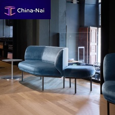 Contemporary stool HENDRICKfabricsteel base3-legged