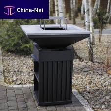 Wood-burning fire pit QUADRUM/BBQ/Vsteelstainless steelother shapes