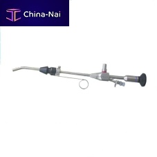 Bent hysteroscope with working channel