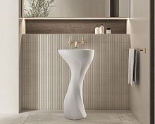 Free-standing washbasin Seros 49limestonewithout holewithout overflow