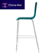 Contemporary stool CARPETsynthetic leatherchrome steel basechromed metal base