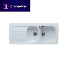 Double kitchen sink 5100with drainboardceramicovermount