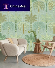 Contemporary wallpaper SOLANGEvinylnature patterngreen