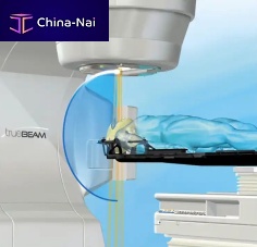 Stereotactic radiosurgery linear particle accelerator HyperArcwith robotized positioning tablewith multi-leaf collimator (MLC)