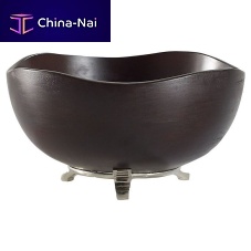 Wooden bowl FOOTEDmetalcontemporary