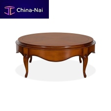 Classic coffee table GALAwoodenwooden baseround