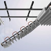 Metal suspended ceiling OPTI Ystripacoustic raftfor office