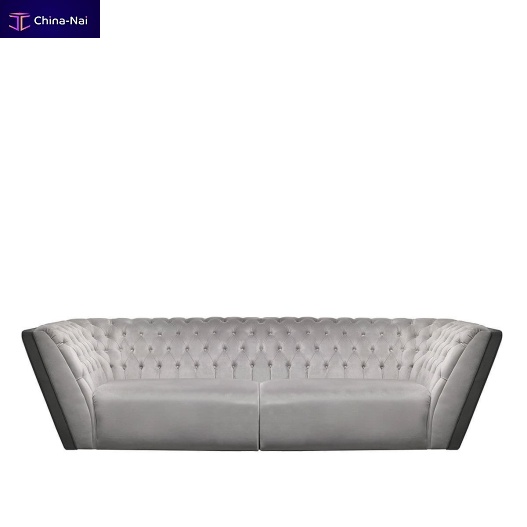 Chesterfield sofa BOWIEfabricleathergray Chesterfield sofa BOWIEfabricleathergray