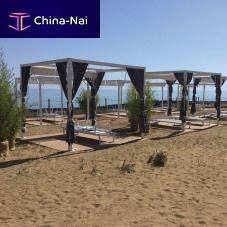 Aluminum gazebo PATIO RELAX powder-coated steelfabric rooffor public space