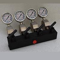 4-way manifold EAC-404 manobuildpainted steelhydraulichigh-pressure