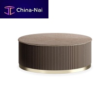 Contemporary coffee table AIM IIwoodenbrushed brass baseround