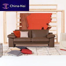 Contemporary sofa MANHATTAN fabricleatherbrown