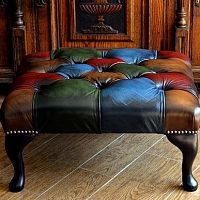 Chesterfield footrest QUEEN ANNEleathercommercial