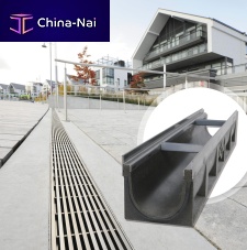 Polymer drainage channel POLY-FORTISstainless steel grategalvanised steel gratestreet