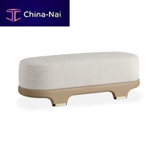 Contemporary bed bench MELLOWfabricleatherbrushed brass