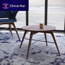 Contemporary coffee table NEST walnutashwooden base