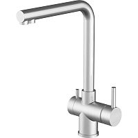 Countertop double-handle mixer tap 3 way Glassstainless steelkitchen1-hole
