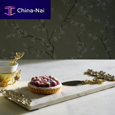 Brass cutting board CHERRY BLOSSOMmarbleenameledhome